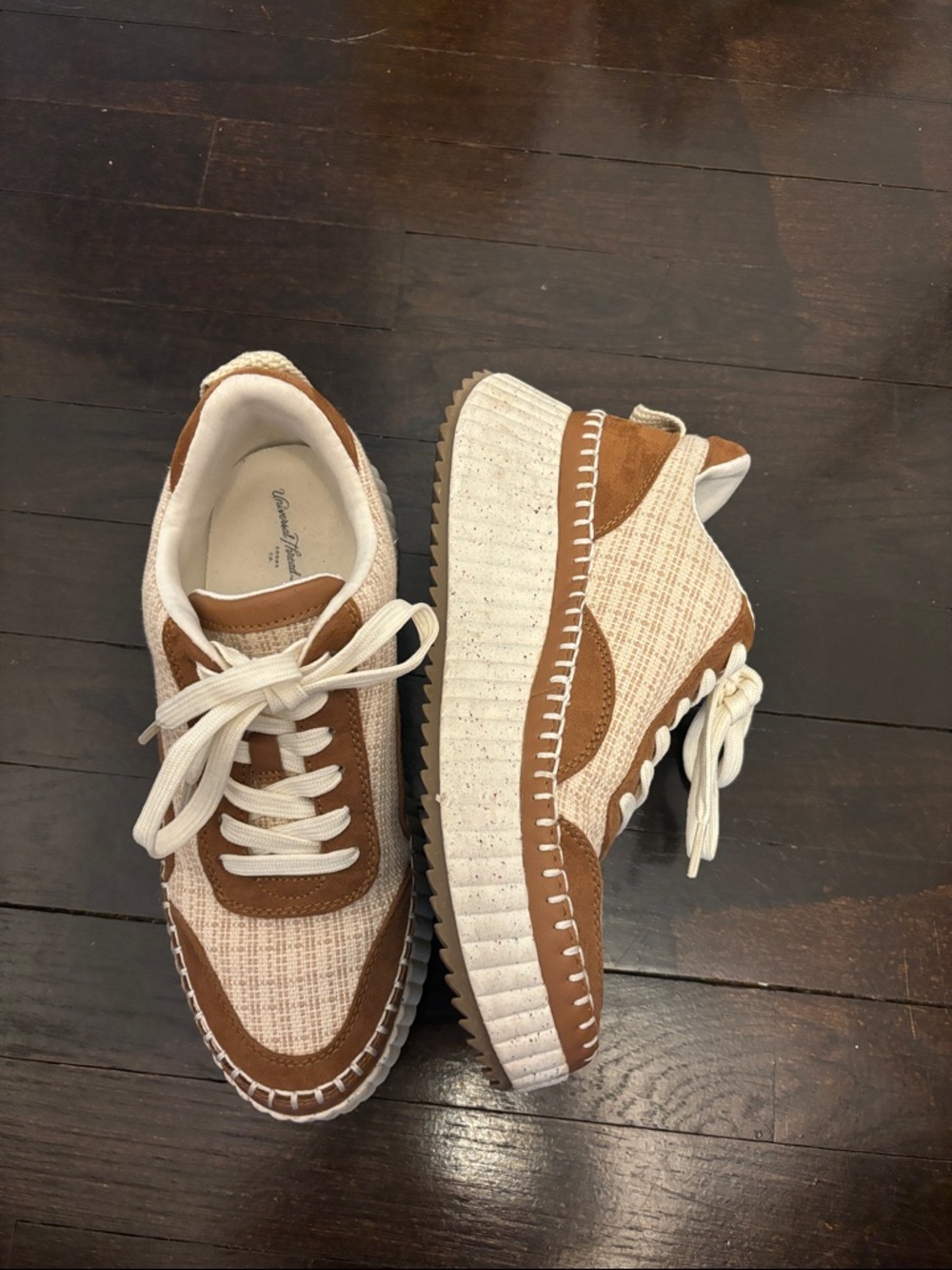 Universal Thread Cream and Brown Platform Sneakers for Men
